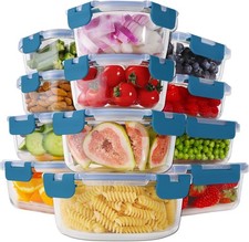 24pc Glass Food Storage Containers W/ Lids Meal Prep Containers Airtight