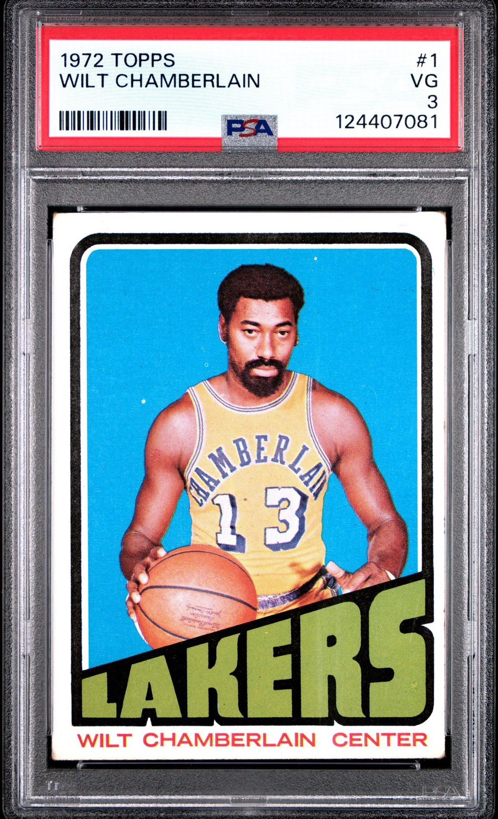 1972 Topps #1 Wilt Chamberlain PSA 3 Lakers
