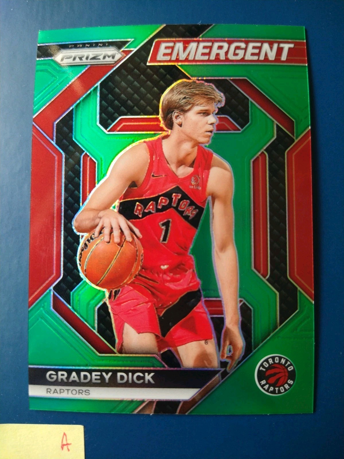 2023-24 Panini Prizm Emergent Green Prizm Gradey Dick #22 Toronto Raptors
