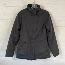 Irideon Womens Insulated Riding Jacket Sz Small Dark Gray Zip/Snap Front Pockets