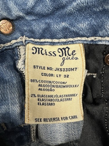 Miss Me Shorts Girls Size 8 Bermuda Denim Blue Jean Bling Pocket JK5330M7 - Picture 10 of 10