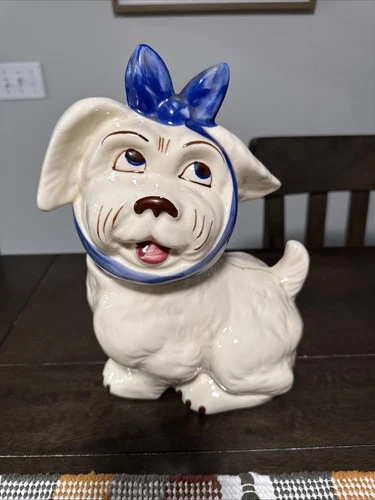 Vintage Shawnee Pottery Muggsy Dog Cookie Jar 11” Tall Clean Colorful SMOKE FREE