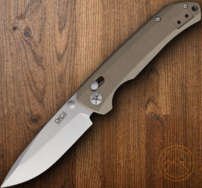 Ontario Corporal Folding Knife 3.63'' Stonewash Stainless Blade Tan G10 Handle
