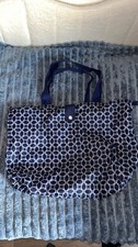 Damen Tragetasche/Shopper blau/weiß Canvas g...