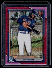 2024 Bowman Chrome Prospects Red Shimmer Refractor Jensy Rivas 119/199 New York