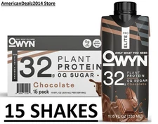 OWYN Pro Elite 32g Keto Plant Protein Shake, Chocolate (11.15 fl. oz, 15 pk.)