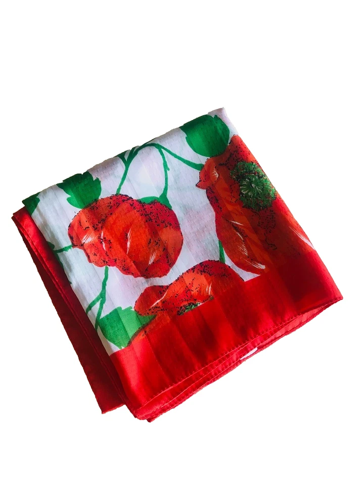 Vintage Liz Sinclair Floral Scarf Polyester Made in Italy 30" square - Image 2 of 4