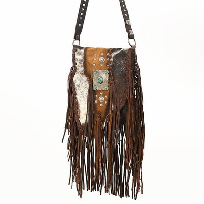 AD American Darling Handcrafted Hair-On Cowhide Western Leather Messenger Bag