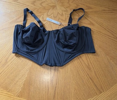 SKIMS CORSET BRA Body COLLECTION BALCONETTE BRA 46D Onyx Black NWT