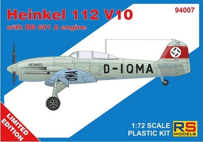 94007 RS Models 1/72 Heinkel-112V10 prototype,  Plastic model kit