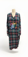 Vintage Disney Store Eeyore Tigger Plaid Flannel Nightshirt Pajama O/S Womens