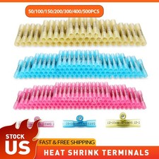 50/100/200x Waterproof Heat Shrink Butt Wire Splice Crimp Connectors Terminals