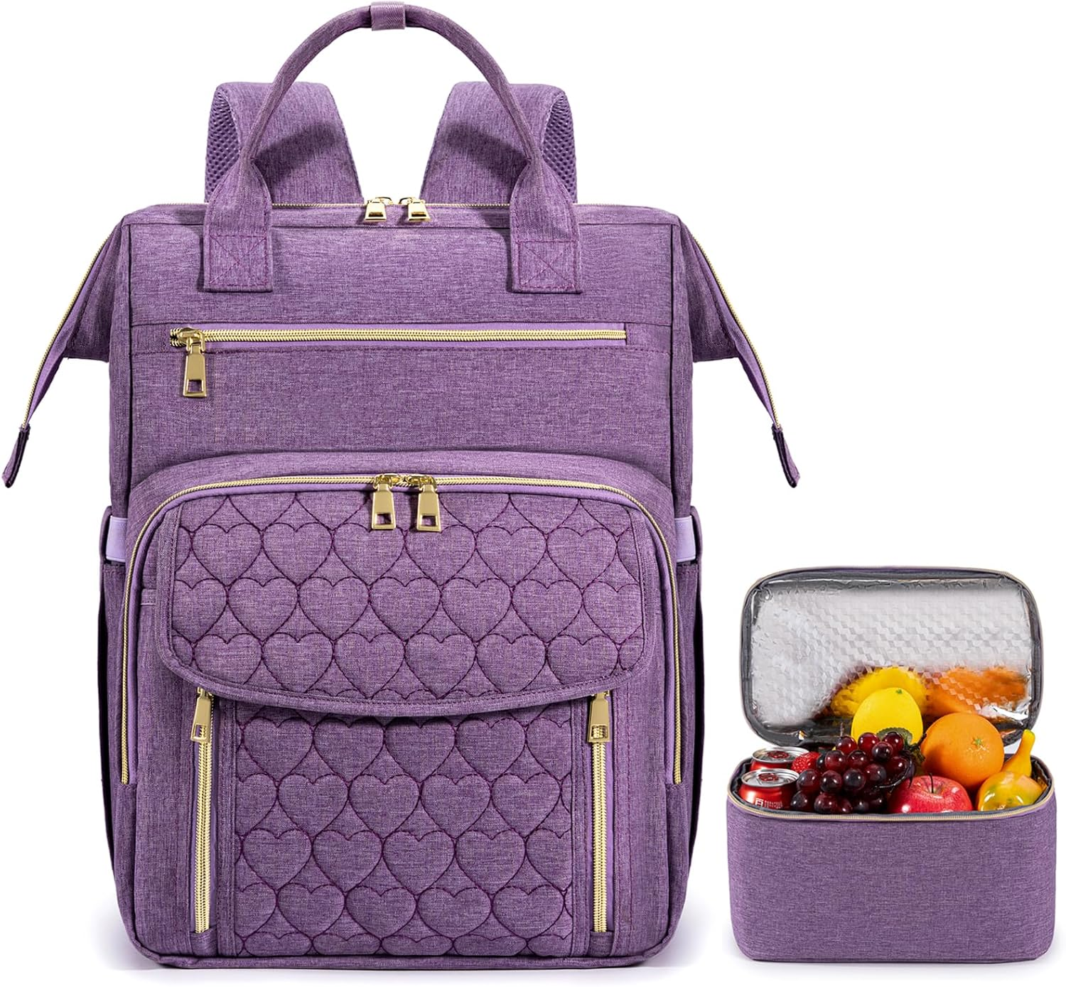 Stylish Women's Insulated 15.6 Inch Laptop Lunch Backpack with Cooler Compartment