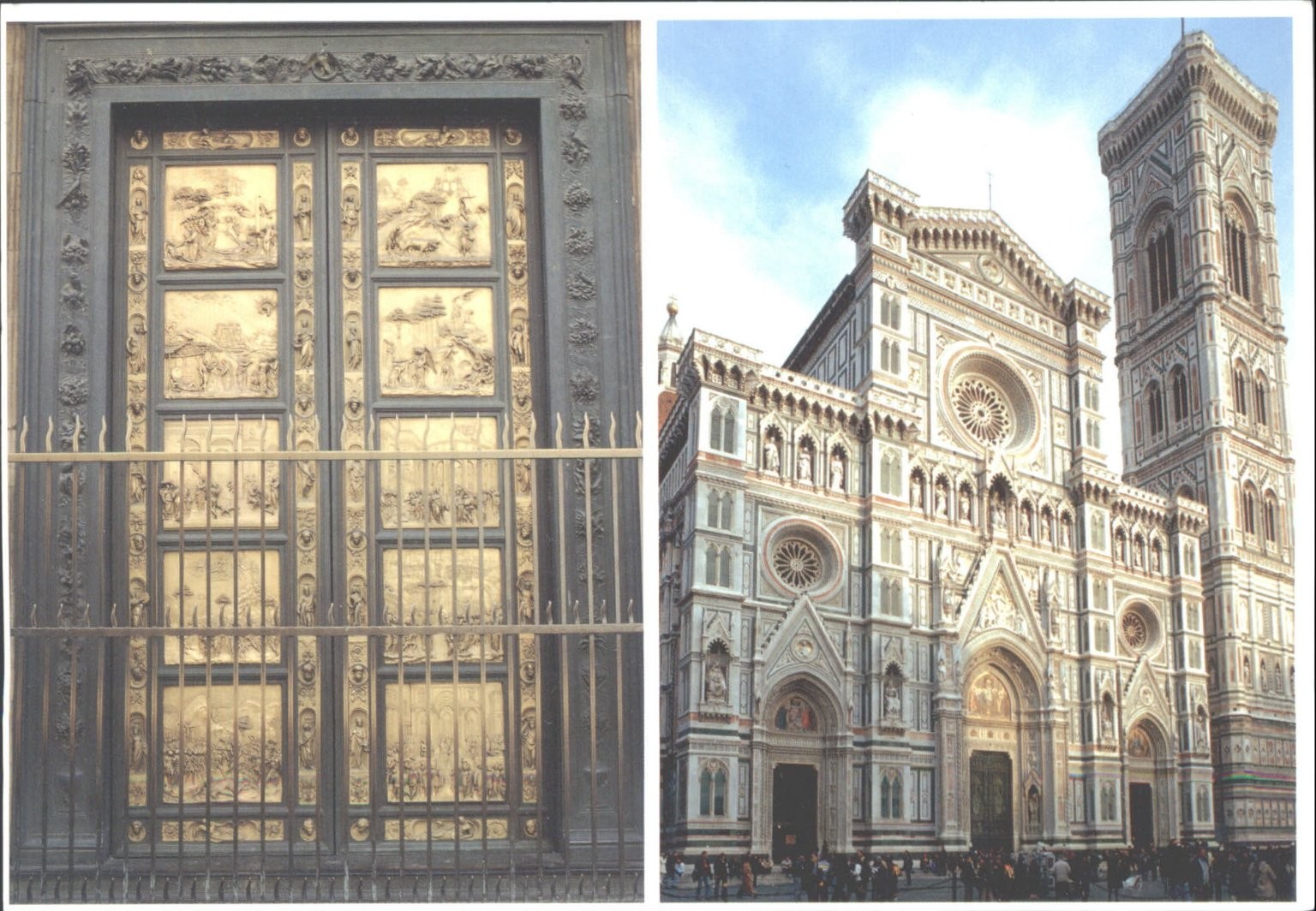 Florence Italy Duomo Cathedral & Gates of Paradise Postcard