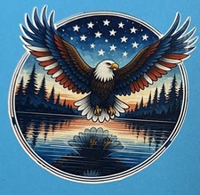3 inch Patriotic Bald Eagle American Flag Vinyl Sticker USA Eagle Decal
