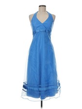 David's Bridal Women Blue Cocktail Dress 6