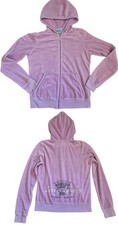 Vintage y2k Juicy Couture Baby Pink Velour Bling Hoodie XL Love  Luxury
