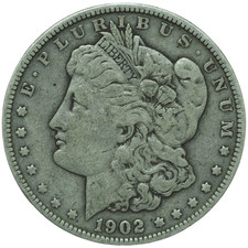 1902 Morgan Silver Dollar VF Condition Pewter Toning *JE