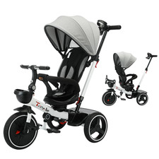 Baby Tricycle Ride Bike , 5-In-1, Adjustable Canopy 1-5 Years