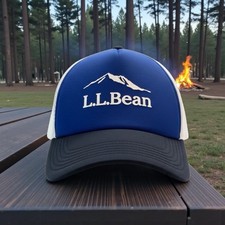 L.L. Gorra Bean Trucker Malla Azul Snapback Exterior Logo Gorra OSFA