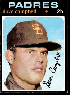 #ad 1971 Topps Card Baseball Dave Campbell SD Padres #46 EX MT $3.00