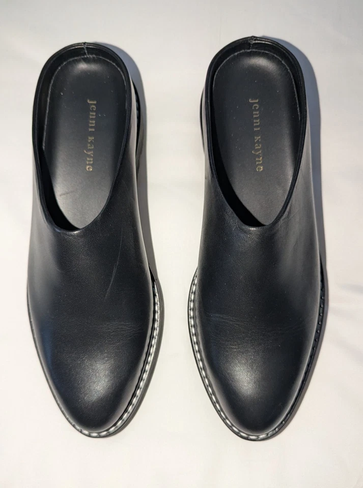 New Jenni Kayne Black Leather Lug Mule Shoes Sz 40 US 9.5/10 - Image 3 of 4