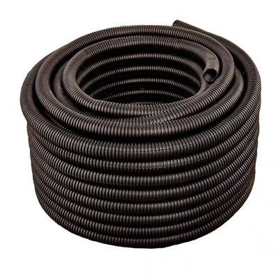 1-1/2 In. Dia X 100 Ft. Black Flexible Corrugated Polyethylene Split Tubing and