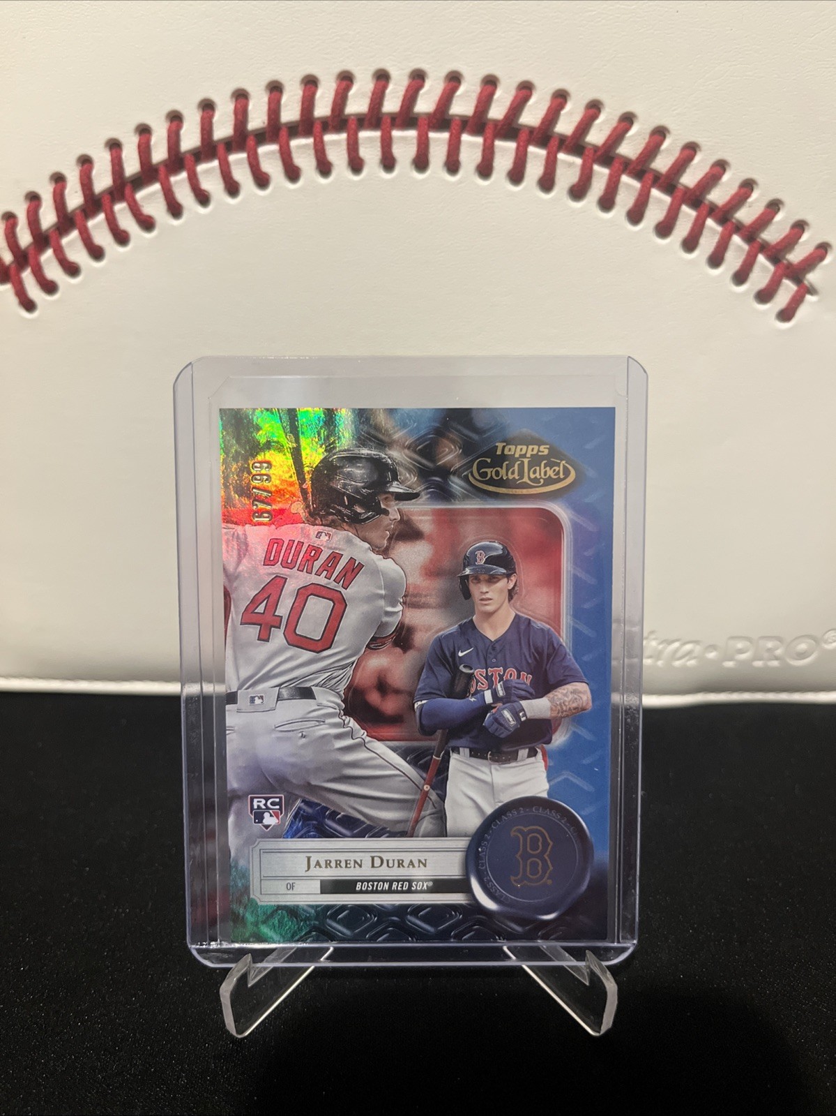 2022 Topps Gold Label - Jarren Duran #15 Class 2 Blue /99 (RC)