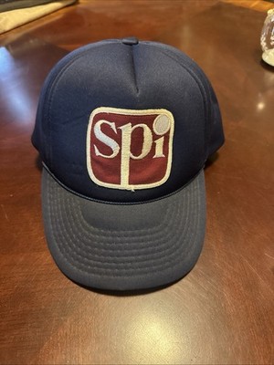Vintage SPI Serial Peripheral Interface Adjustable Trucker Snapback Hat Cap Blue