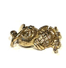 925 STERLING SILVER Charm pendant estate 3.1g Owl bird Yellow gold Finish animal — photo 4
