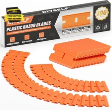 100 Pack Plastic Razor Blades, Blade Refill for Plastic Razor Blade Scraper, Dur