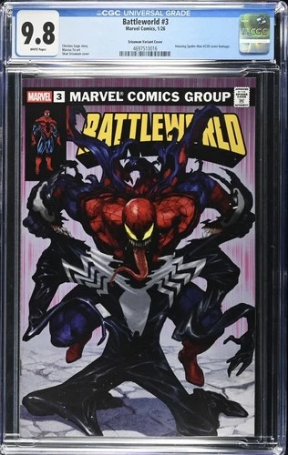 BATTLEWORLD #3 CGC 9.8 SKAN VENOM |AMAZING SPIDER-MAN 238 HOMAGE LE/238