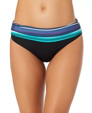 60 Anne Cole Women's Eleni Foldover Swimsuit Bottoms Black Large pmy1426