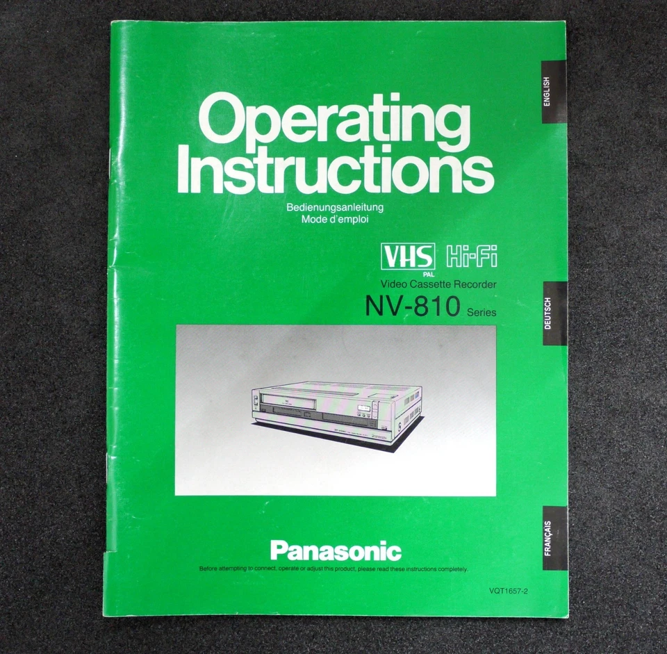 Original Panasonic NV-810 VHS Video Recorder Bedienungsanleitung/Handbook - Bild 1 von 1