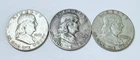 FRANKLIN HALF DOLLAR LOT OF 3 - 90% SILVER #4893