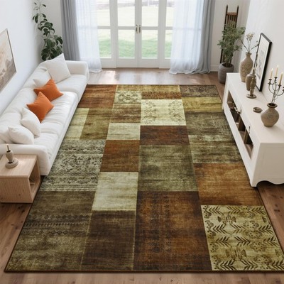 Modern Area Rug for Living Room, 6x9 Geometric Large Rugs for Bedroom, Washab...