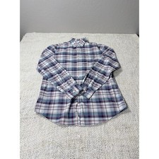 Original Penguin Mens Plaid Button Down Shirt Blue Purple Long Sleeve Medium
