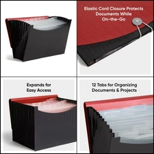 Smead Folders File Letter Size Poly Tab New 12 Pockets Colored Folder