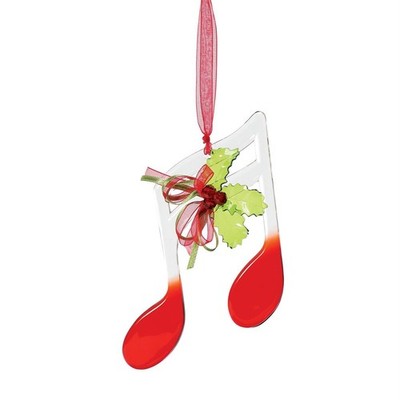 Facets Musical Note Ornament - Slanted Beamed Sixteenth Note Bauble