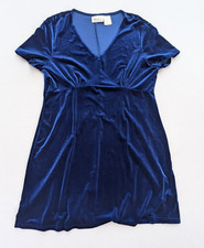 Kathie Lee Women's Dress Size XL Blue Velvet Velour Vtg 90s
