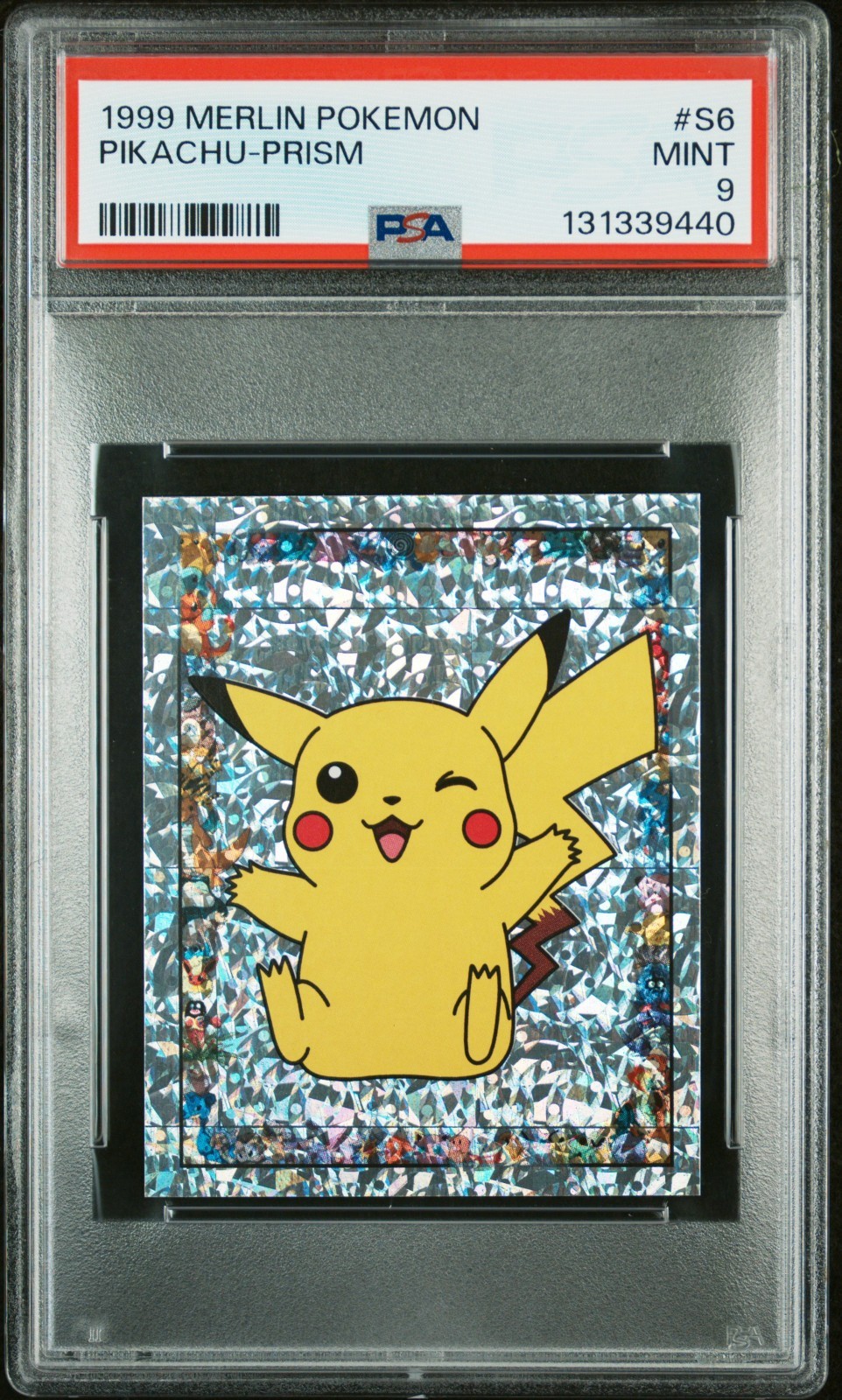 PSA 9 MINT 1999 MERLIN POKEMON #S6 PIKACHU-PRISM