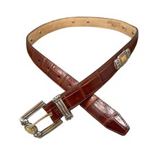 Brighton Belt Womens Small Museum Vintage 1996 Leather Golden Coin Brown 23-26