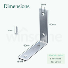 L Shape Angle Brackets for wood Corner Repair Brackets Galvanized All Sizes DIY
