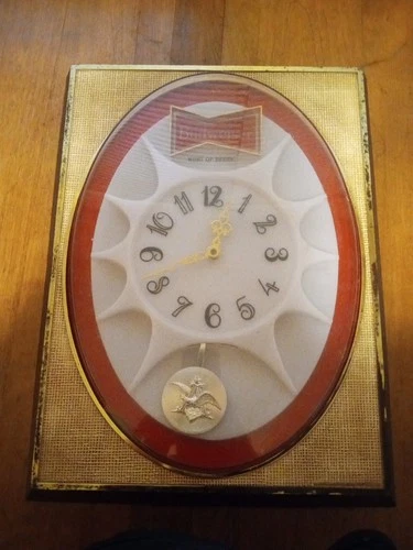 Vintage Budweiser Wall Clock Lighted Beer Sign 20x15 USA Parts Not Working