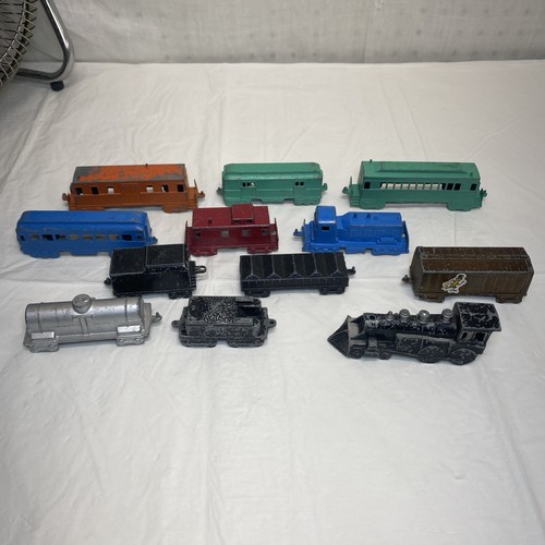 Tren Midgetoy Vintage 12 Coches Locomotora Mostrar Desgaste Ver Fotos