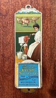 TUBULAR Cream Separators Tin Advertising Match Holder Sharples Separator Co