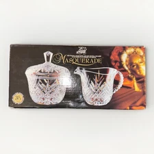 Crystal d' Arques MASQUERADE Sugar Bowl & Creamer Set 24% Lead Crystal France
