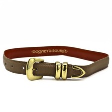 Dooney  Bourke All Weather Leather Belt Brown Gold Buckle XS 22-24