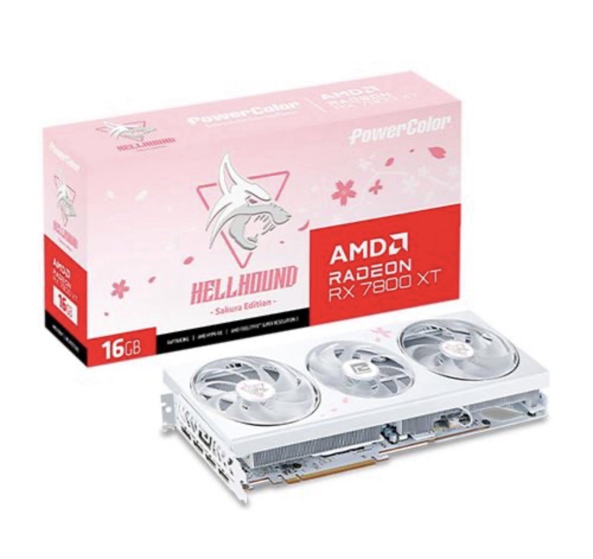 PowerColor Hellhound Sakura Edition AMD Radeon RX 7800 XT Graphics Card