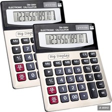 2 Pack Calculator,Calculators Desktop 12 Digit Extra Large LCD Display with
